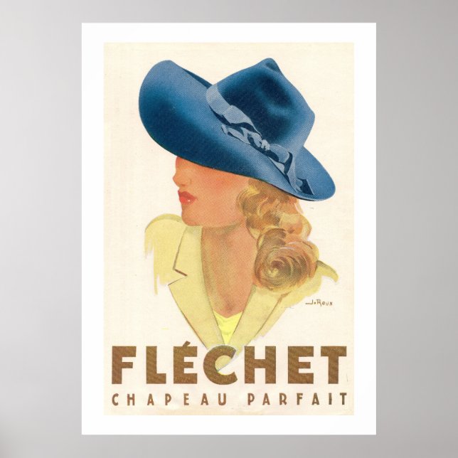 Fléchet (Vintage french hat ads) Poster (Front)