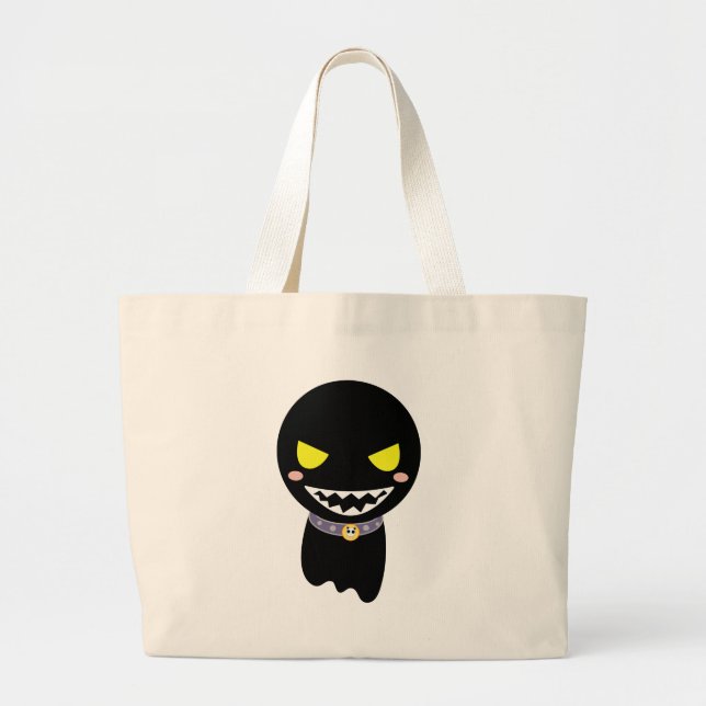 Fleck the Black Ghost Large Tote Bag (Front)