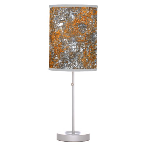 Flecked with golden orange over whitish grey rough table lamp