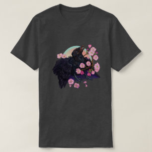 Fledgling Crow with apple blossoms  T-Shirt