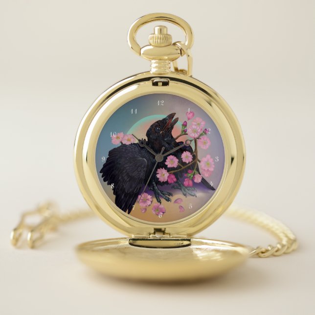 Fledgling Crow with apple blossoms  Watch (Inside)