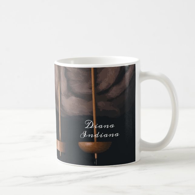 Fleece and Drop Spindles Coffee Mug (Right)