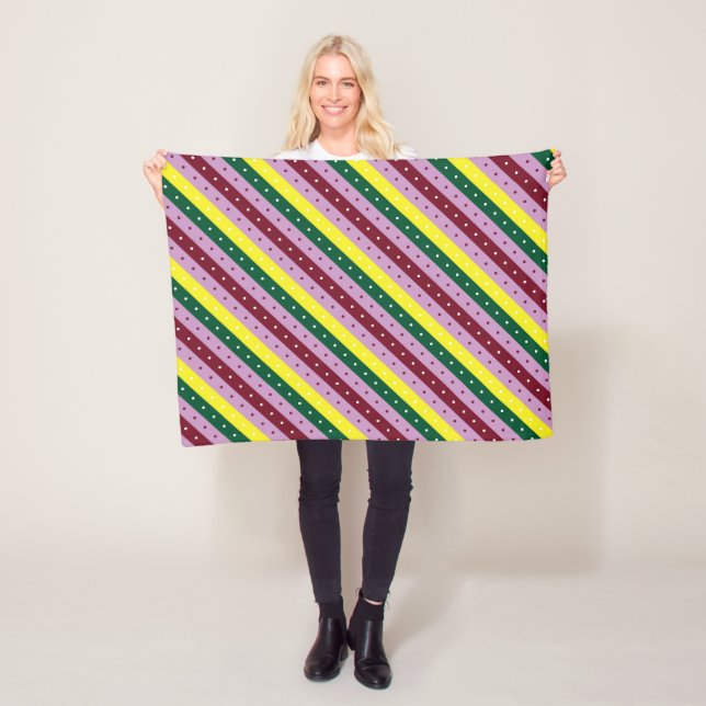 Fleece Blanket | 30"x40" Cozy Striped Design (In Situ)