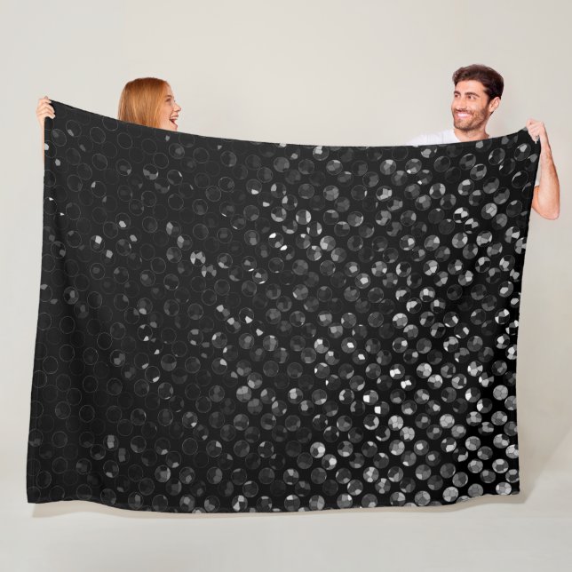Fleece Blanket Black Crystal Bling Strass (In Situ)