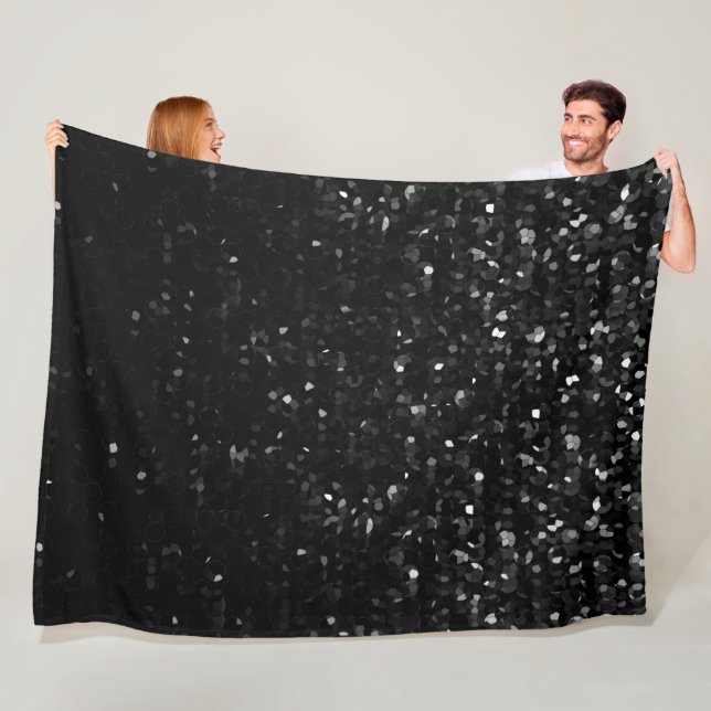 Fleece Blanket Black Crystal Bling Strass (In Situ)