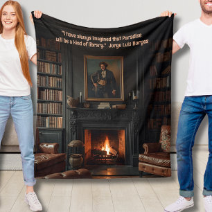 Fleece Blanket Bookish Gift for Book Lover Library