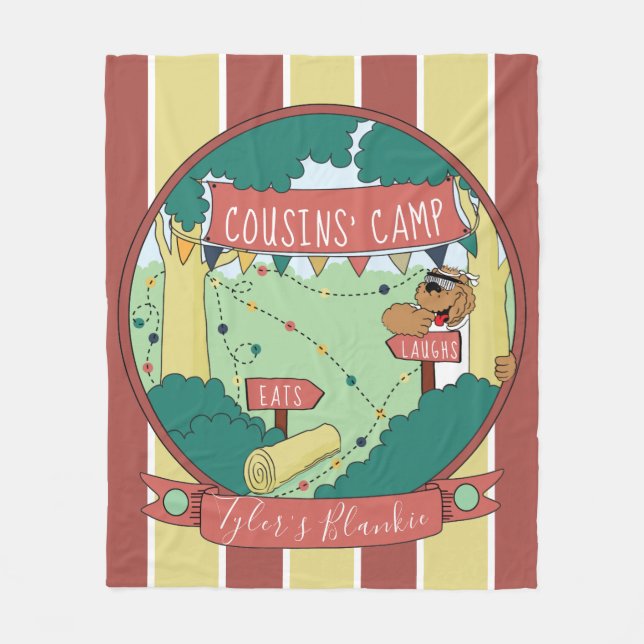 Fleece Blanket Camp Bear Personalize (Front)