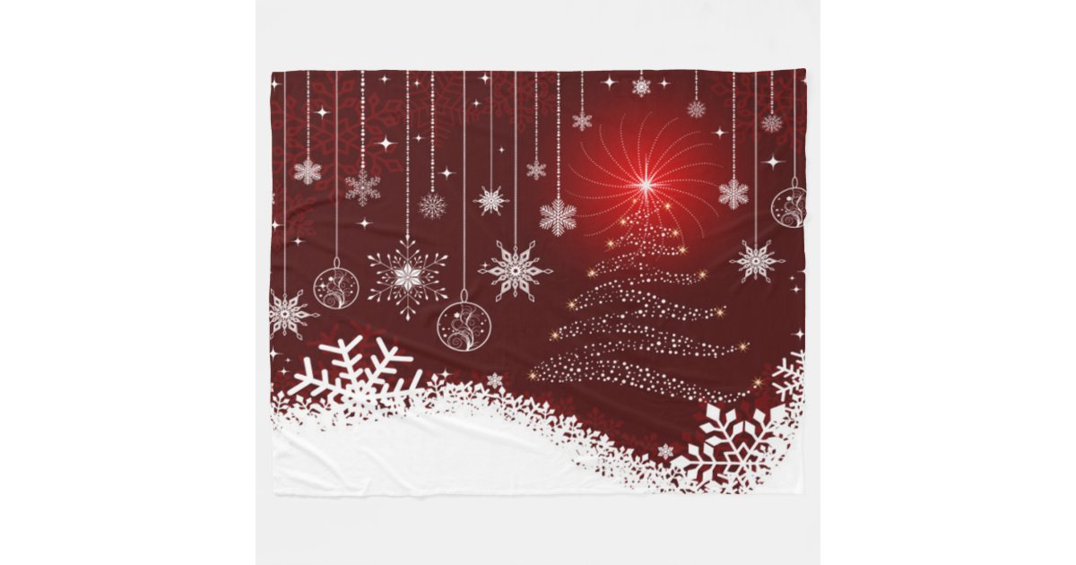 Fleece Blanket/Christmas Tree and Lights Zazzle