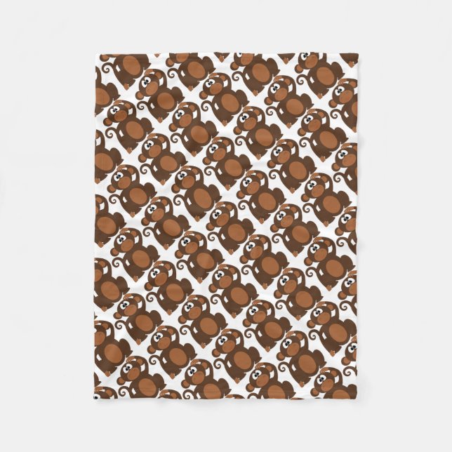 Fleece Blanket/Cute Monkeys Blanket (Front)
