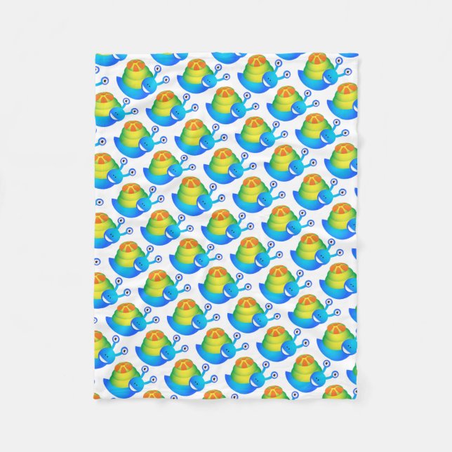 Fleece Blanket/Cute Snails Blanket (Front)