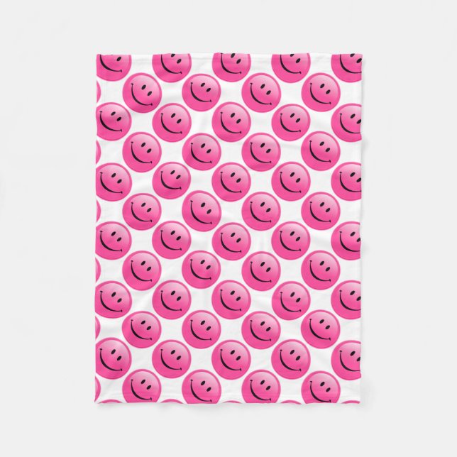 Fleece Blanket/Emoticons-Smiley faces (Front)