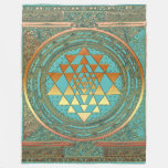 Fleece Blanket gold chakra symbol yoga spiritual
