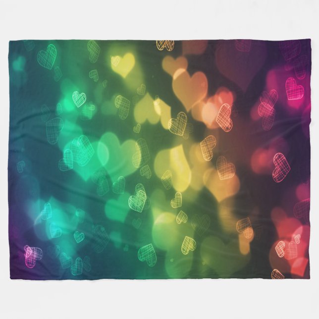 Fleece Blanket/Hearts (Front (Horizontal))