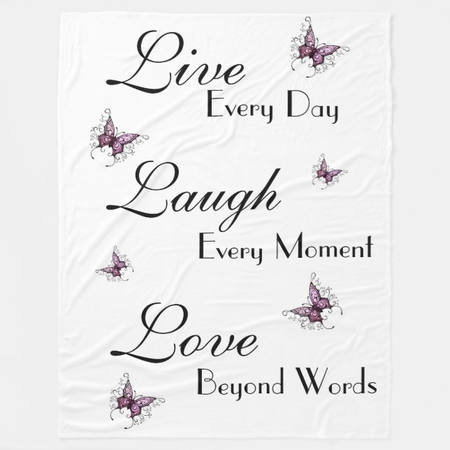 Fleece Blanket/Live Laugh Love (Front)