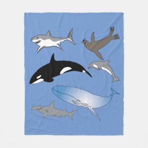 Fleece blanket, marine life, ocean, wildlife