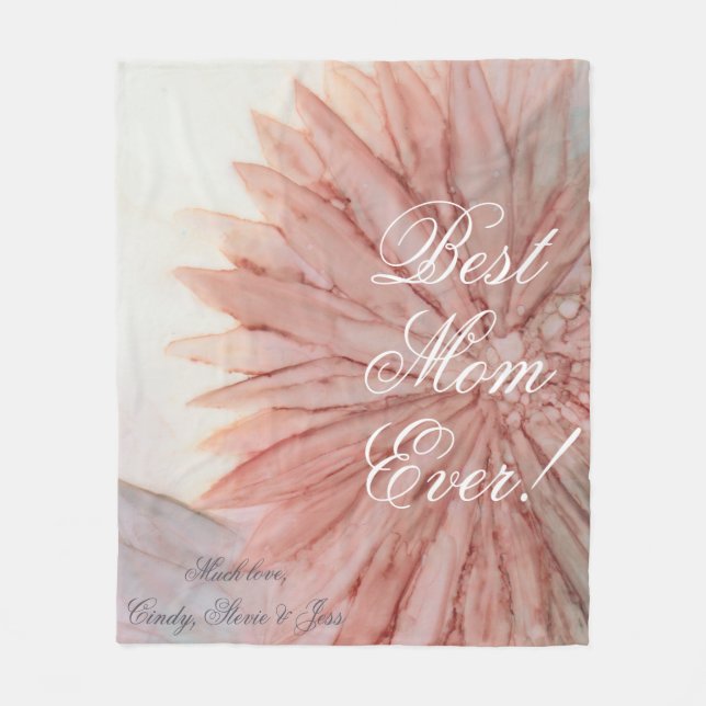 Fleece Blanket "Pinkish Flower" Personalize (Front)