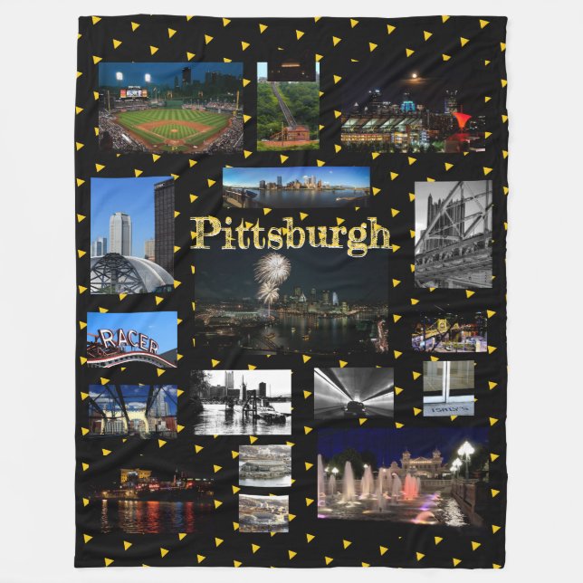 Fleece Blanket  Pittsburgh City View Photos (Front)