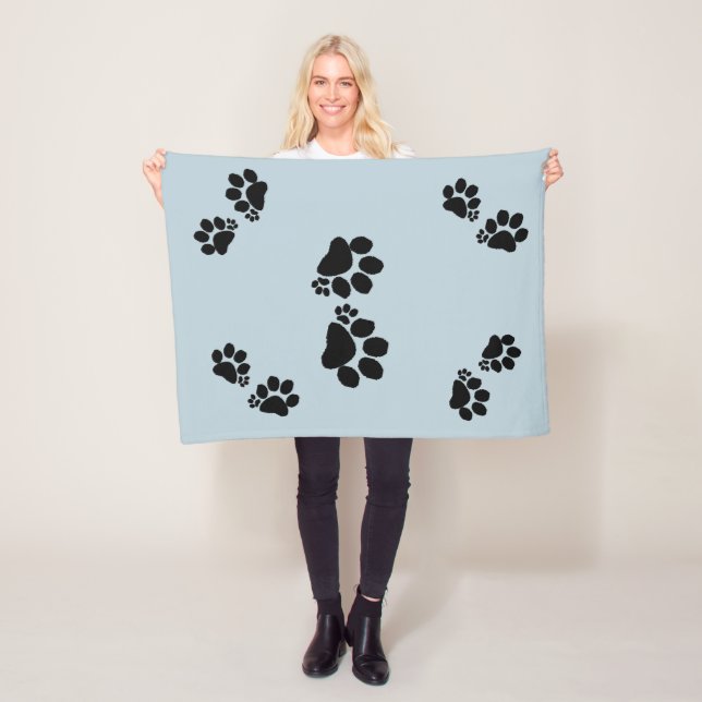 Fleece Blanket - Polydactyl Paw Prints (In Situ)