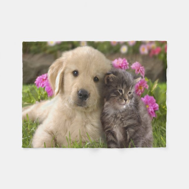 Fleece Blanket/Puppy and Kitten Blanket (Front (Horizontal))