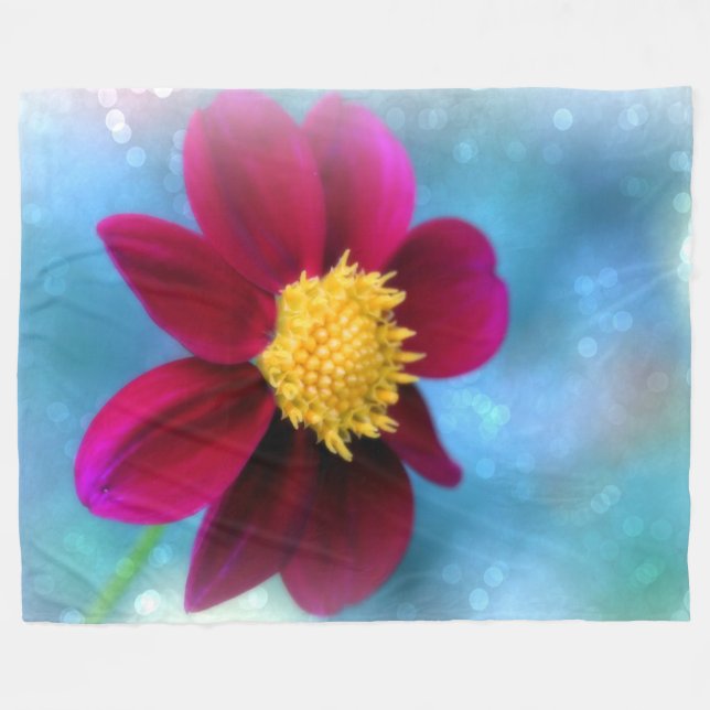 Fleece Blanket/Purple Flower Blanket (Front (Horizontal))