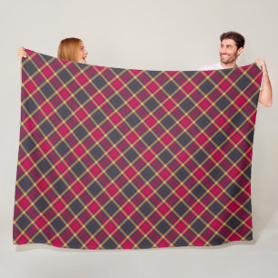 Fleece Blanket - Red and Yellow Scottish Tartan 2