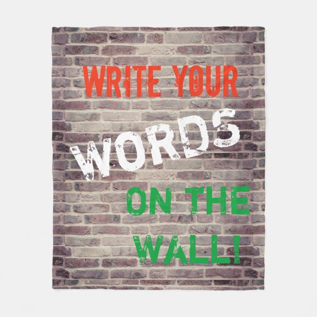 Fleece Blanket Red Brick Wall Custom Graffiti (Front)
