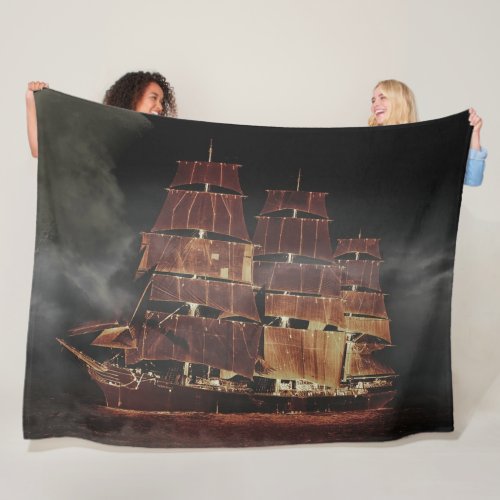 Fleece Blanket _ Sailing Ship Vessel