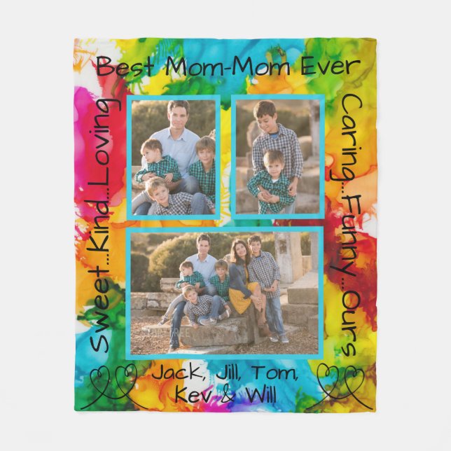 Fleece Blanket "Splash of Color" Photo Blanket (Front)