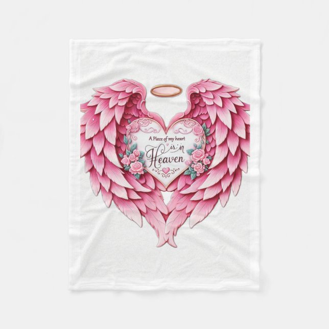 Fleece Blanket Throw Memorial A Piece of my Heart  (Front)