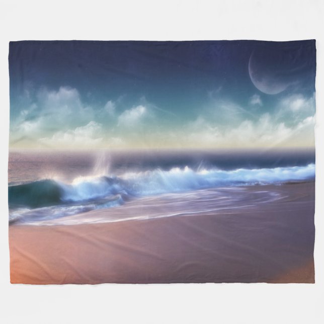 Fleece Blanket/Waves Blanket (Front (Horizontal))