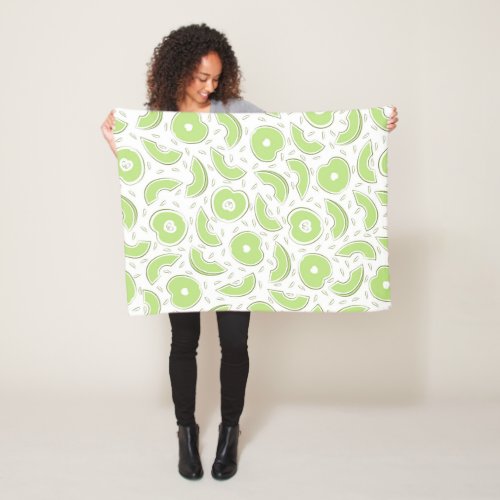 Fleece blanket with apple slice print