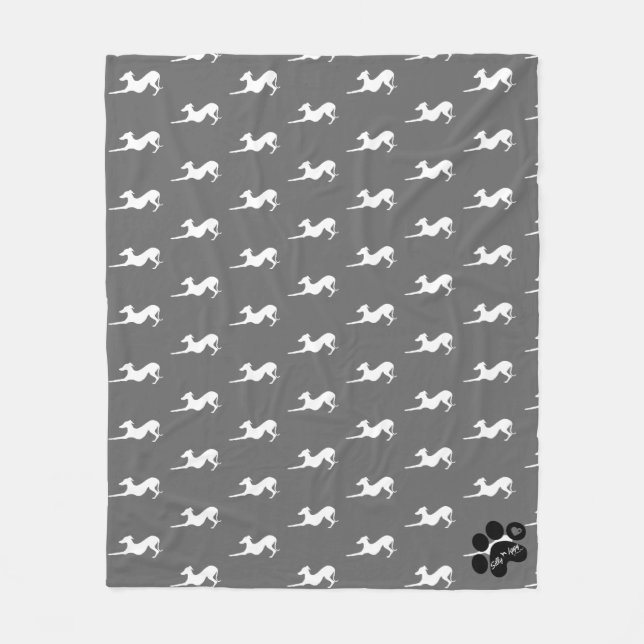 Fleece Blanket with Italian Greyhound (Front)