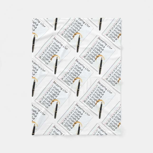 FLEECE BLANKETS - VODKA SHOPPING LIST (Front)