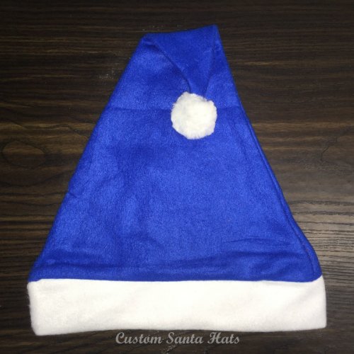 Fleece Blue Santa Hat