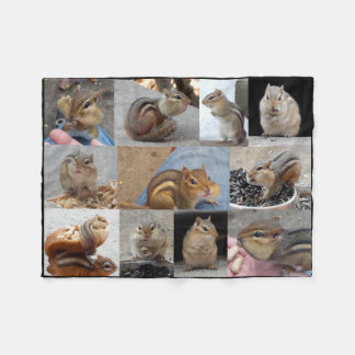 Fleece Chipmunk Blanket with 11 Chipmunks.