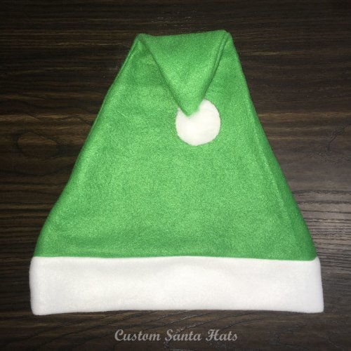 Fleece Green Santa Hat