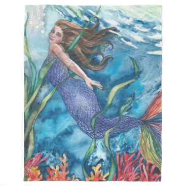 Fleece Mermaid Blanket CORAL GARDENS Large Fleece Mermaid Blanket CORAL GARDENS Large