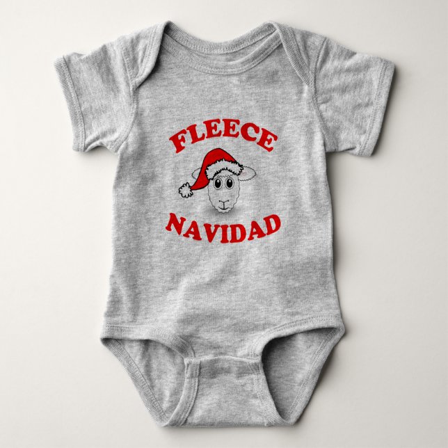 Fleece Navidad Baby Bodysuit (Front)