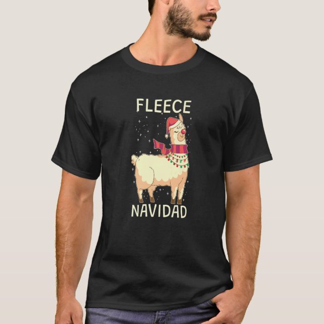 Fleece Navidad Cute Alpaca T-Shirt (Front)