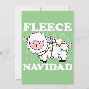 Fleece Navidad Feliz Funny Christmas Kawaii Sheep Invitation