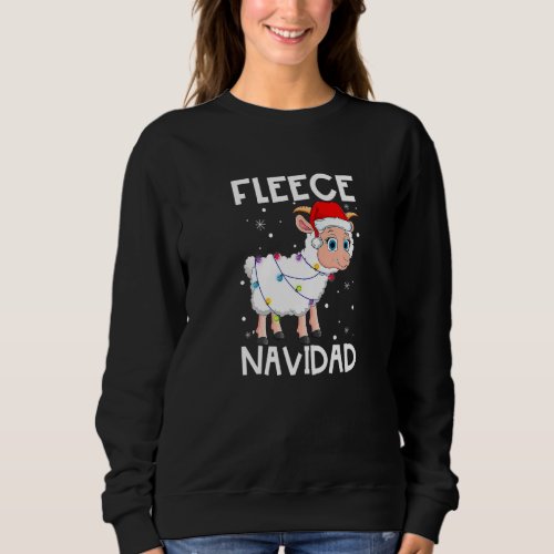 Fleece Navidad Funny Christmas Sheep Feliz Xmas Li Sweatshirt