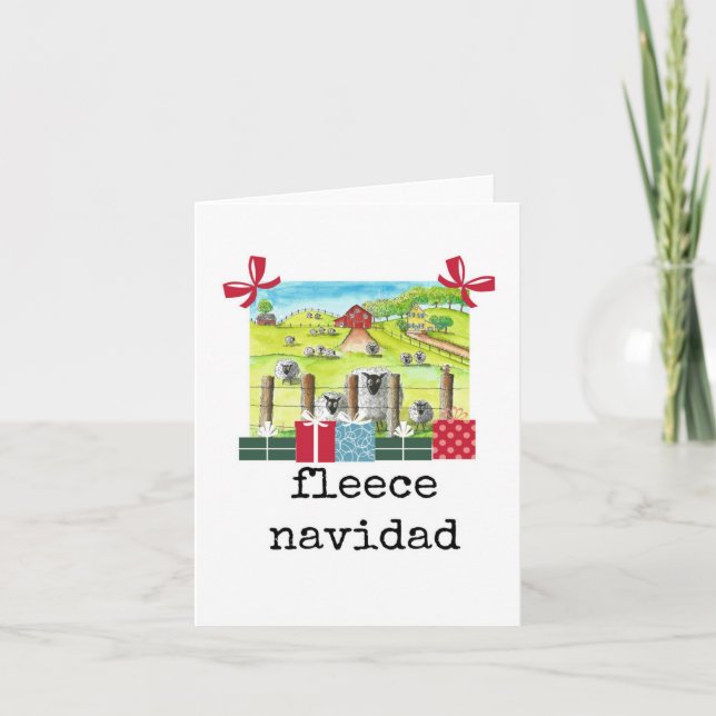 Fleece Navidad, Funny, Cute, Christmas Card (Front)