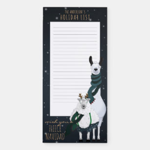 Fleece Navidad Funny Cute Festive Dark Blue Magnetic Notepad