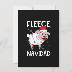 Fleece Navidad Funny Feliz Sheep Lights Christmas Invitation
