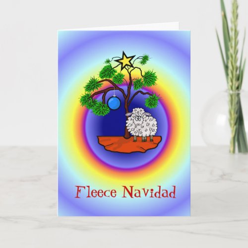 Fleece Navidad Funny Sheep Christmas Card