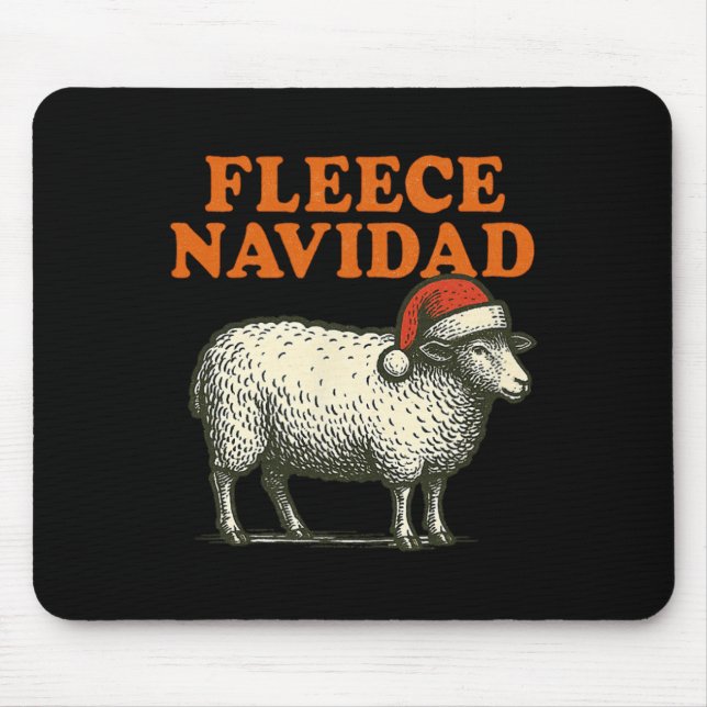 Fleece Navidad Funny Sheep Pun Christmas Holiday 1 Mouse Pad (Front)
