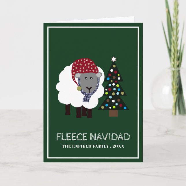 Fleece Navidad, Funny Spanish Christmas Card (Front)