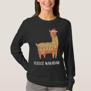 Fleece Navidad Holiday Christmas Llama Alpaca T-Shirt