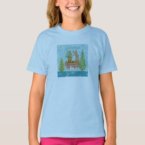 Fleece Navidad  Lovely Llamas Christmas T_Shirt