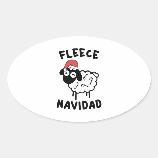 Fleece Navidad Oval Sticker (Front)